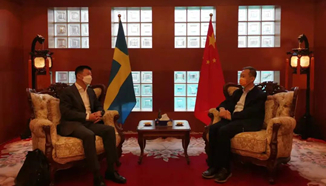 欧盟中国商会访问瑞典 徐海峰会长拜会崔爱民大使和参加座谈